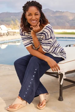 Soft Surroundings Pants-Oceo Gauze Wide-Leg Pants