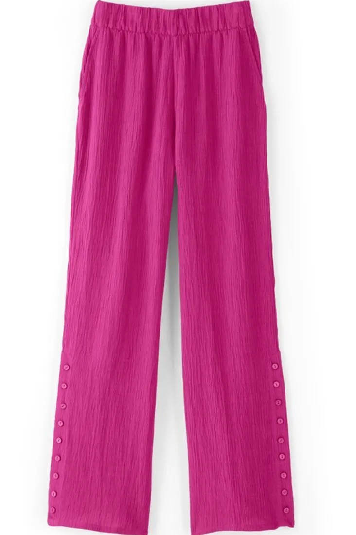 Soft Surroundings Pants-Oceo Gauze Wide-Leg Pants