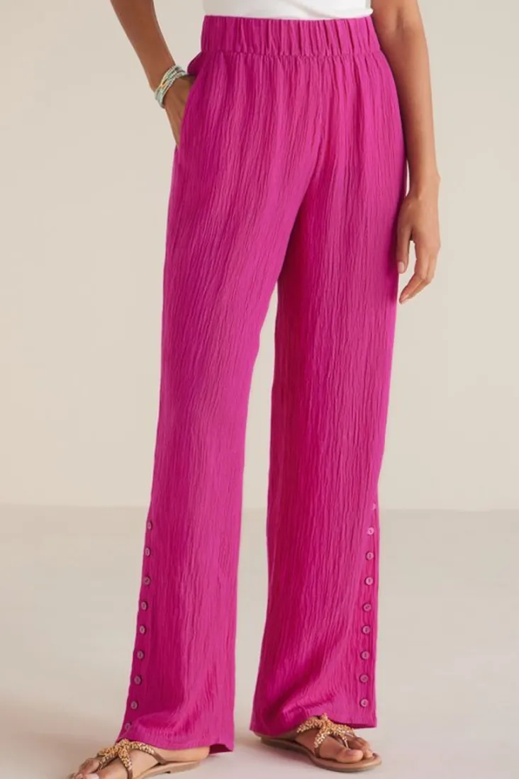 Soft Surroundings Pants-Oceo Gauze Wide-Leg Pants