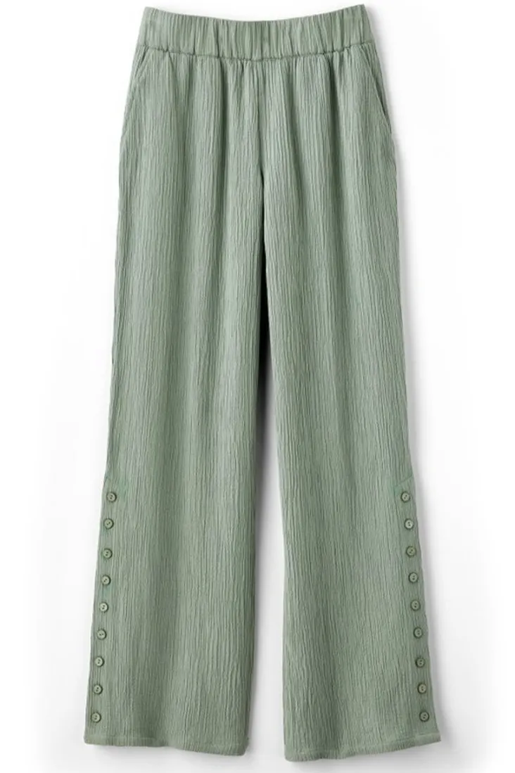 Soft Surroundings Pants-Oceo Gauze Wide-Leg Pants