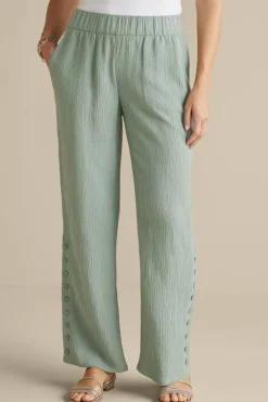 Soft Surroundings Pants-Oceo Gauze Wide-Leg Pants