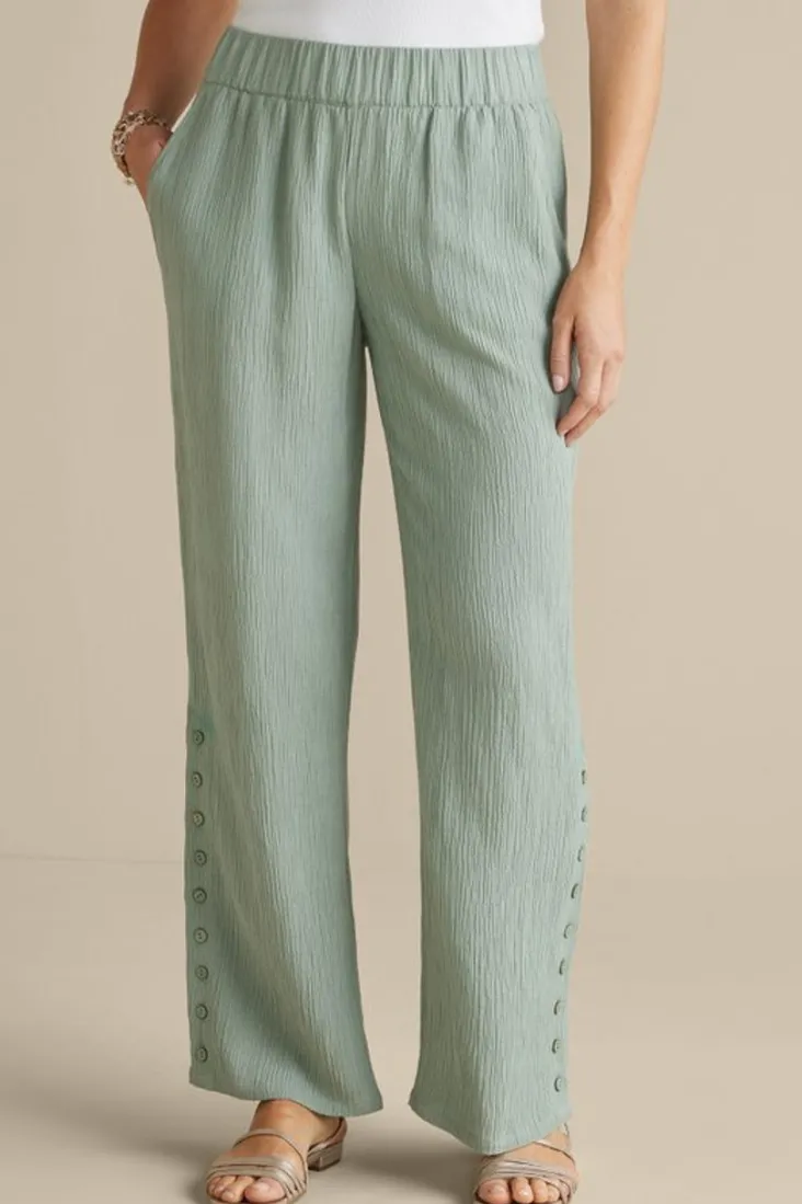Soft Surroundings Pants-Oceo Gauze Wide-Leg Pants