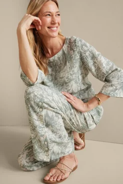 Soft Surroundings Pants-Oceo Gauze Wide-Leg Pants