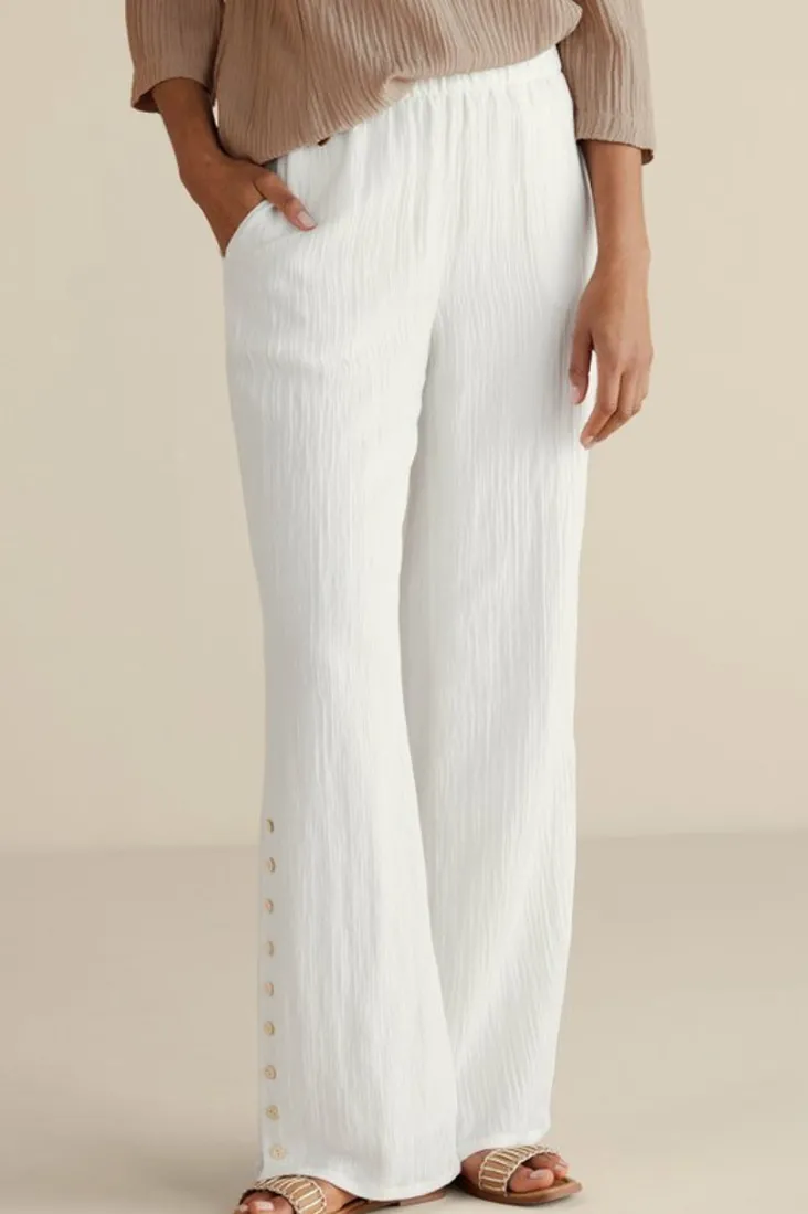 Soft Surroundings Pants-Oceo Gauze Wide-Leg Pants