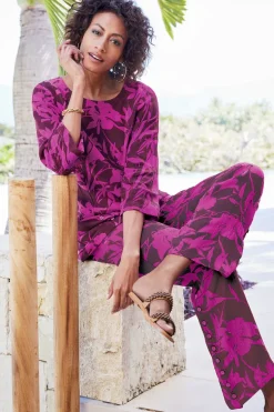 Soft Surroundings Pants-Oceo Gauze Wide-Leg Pants