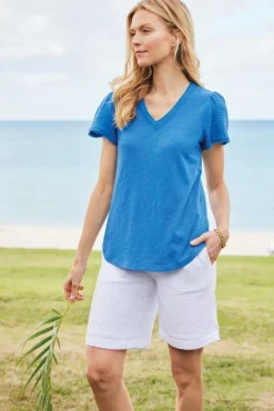 Soft Surroundings Tops-Philippa Gauze Sleeve Tee