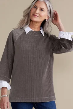 Soft Surroundings Tops-Samina Corduroy Pullover