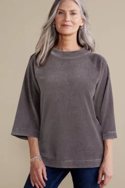 Soft Surroundings Tops-Samina Corduroy Pullover