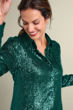 Soft Surroundings Tops-Sancerre Sequin Shirt
