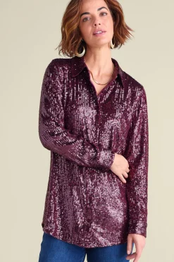 Soft Surroundings Tops-Sancerre Sequin Shirt