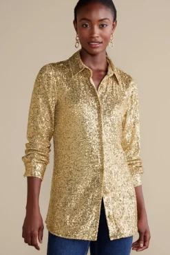 Soft Surroundings Tops-Sancerre Sequin Shirt