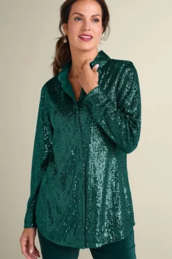 Soft Surroundings Tops-Sancerre Sequin Shirt