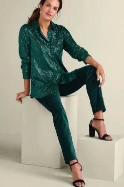 Soft Surroundings Tops-Sancerre Sequin Shirt