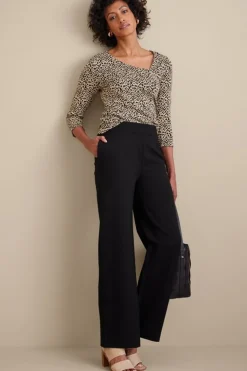 Soft Surroundings Pants-Soft Essential Ponte Wide Leg Pants