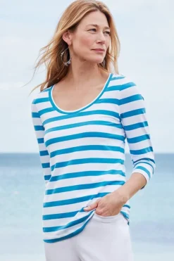 Soft Surroundings Tops-Soft Essential Supima 3/4 Sleeve Tee