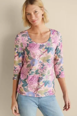 Soft Surroundings Tops-Soft Essential Supima 3/4 Sleeve Tee