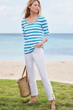 Soft Surroundings Tops-Soft Essential Supima 3/4 Sleeve Tee