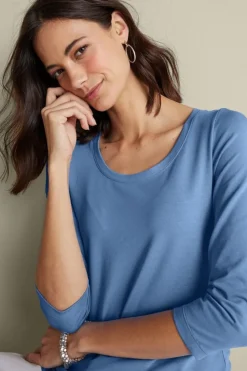 Soft Surroundings Tops-Soft Essential Supima 3/4 Sleeve Tee I