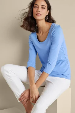 Soft Surroundings Tops-Soft Essential Supima 3/4 Sleeve Tee I