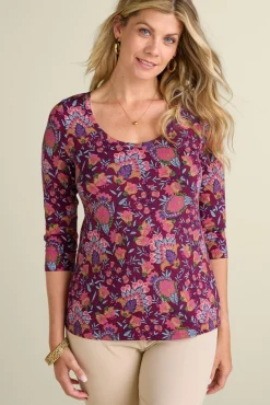 Soft Surroundings Tops-Soft Essential Supima 3/4 Sleeve Tee I