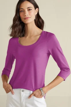 Soft Surroundings Tops-Soft Essential Supima 3/4 Sleeve Tee I