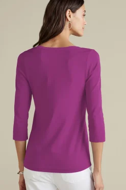 Soft Surroundings Tops-Soft Essential Supima 3/4 Sleeve Tee I