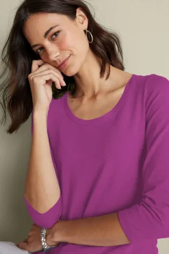 Soft Surroundings Tops-Soft Essential Supima 3/4 Sleeve Tee I