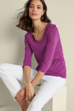 Soft Surroundings Tops-Soft Essential Supima 3/4 Sleeve Tee I