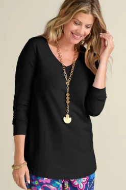 Soft Surroundings Tops-Soft Essential Supima Isabel Long Sleeve Tunic