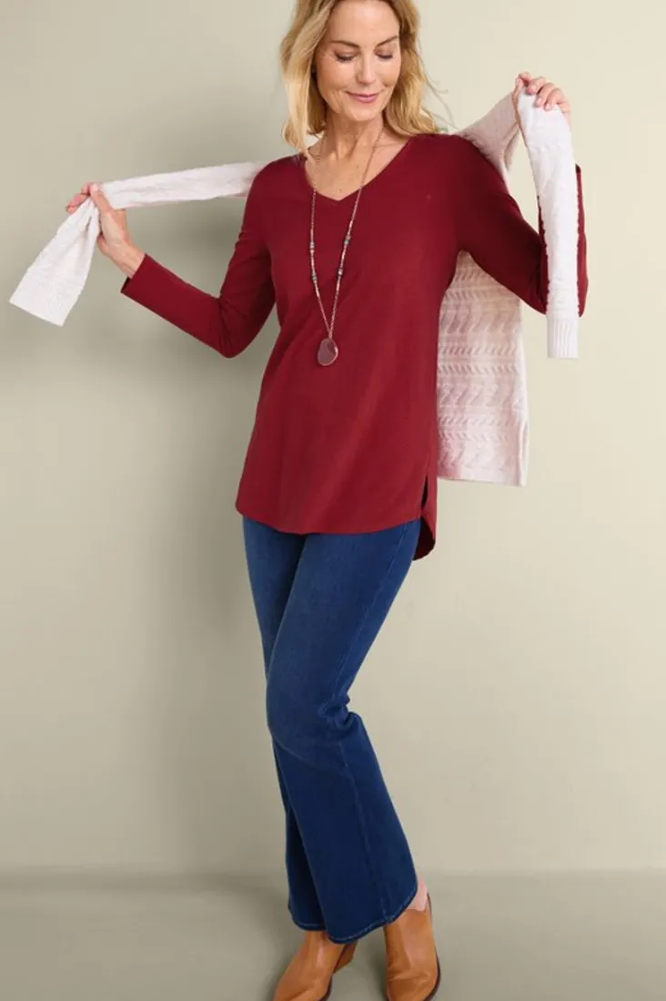 Soft Surroundings Tops-Soft Essential Supima Isabel Long Sleeve Tunic