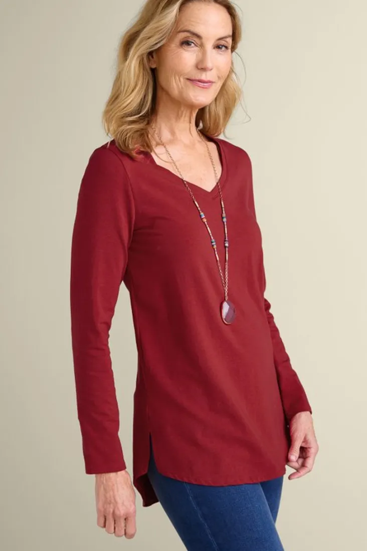 Soft Surroundings Tops-Soft Essential Supima Isabel Long Sleeve Tunic