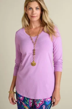 Soft Surroundings Tops-Soft Essential Supima Isabel Long Sleeve Tunic