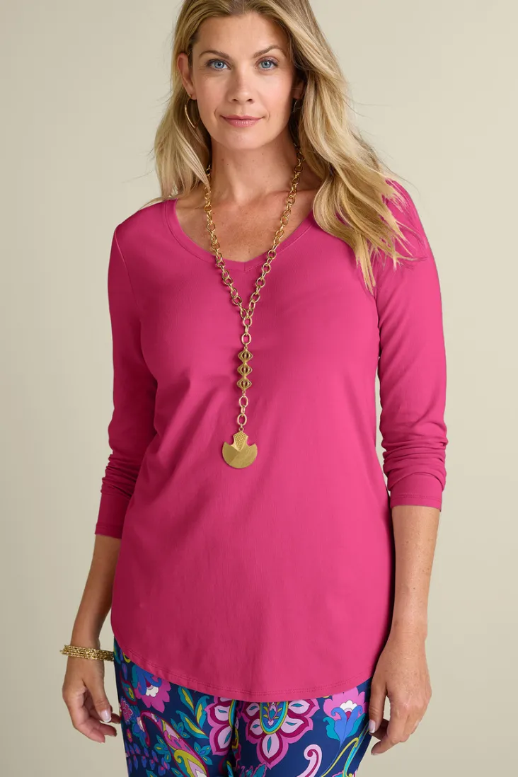 Soft Surroundings Tops-Soft Essential Supima Isabel Long Sleeve Tunic