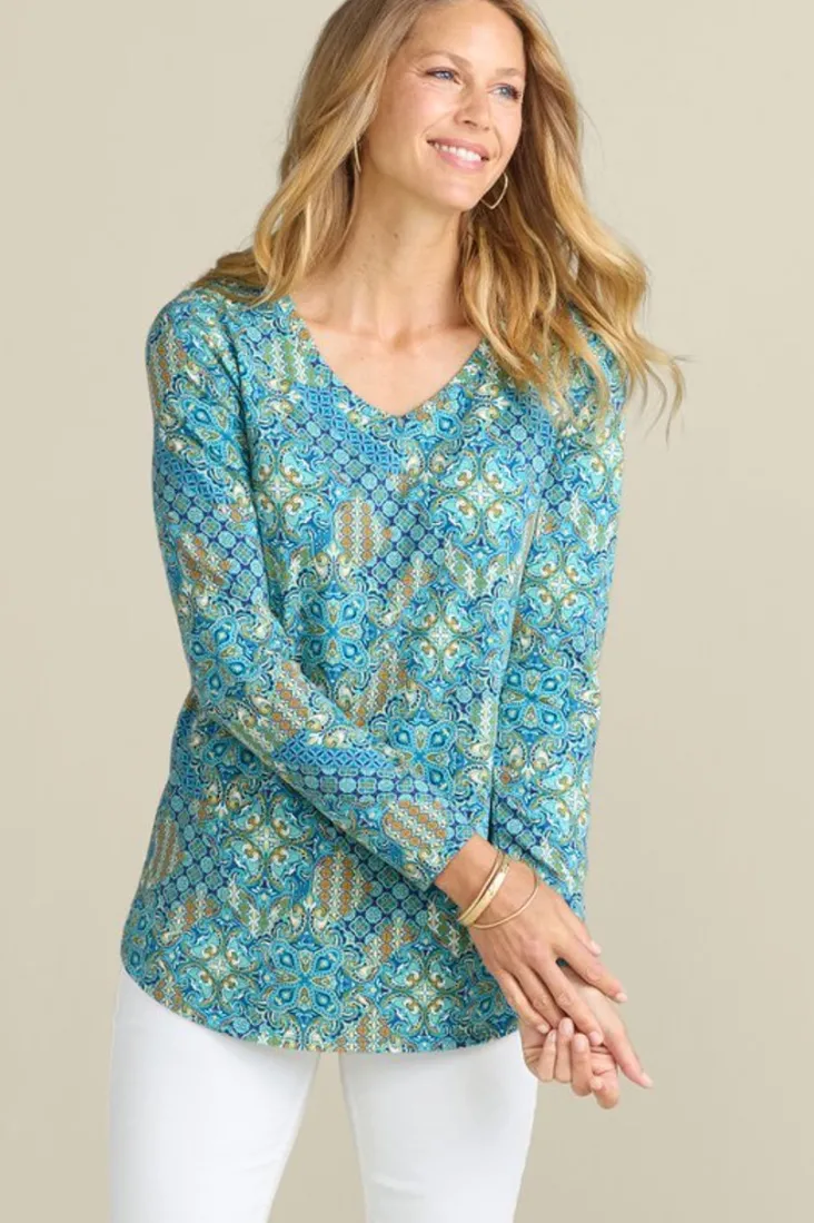 Soft Surroundings Tops-Soft Essential Supima Isabel Long Sleeve Tunic