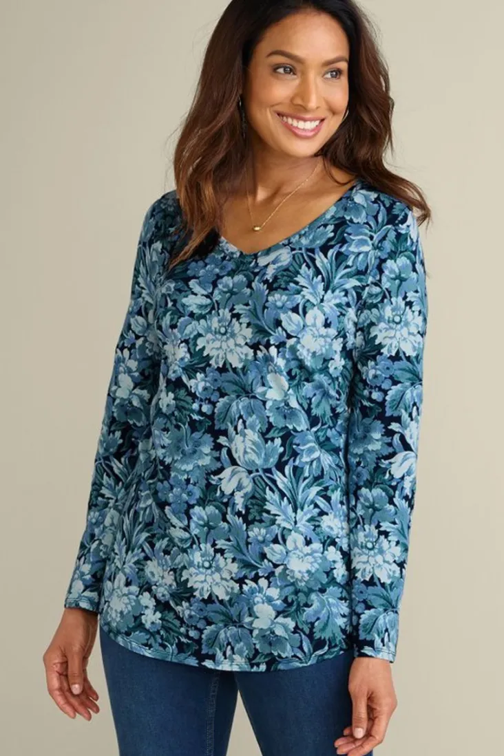 Soft Surroundings Tops-Soft Essential Supima Isabel Long Sleeve Tunic