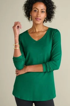 Soft Surroundings Tops-Soft Essential Supima Isabel Long Sleeve Tunic