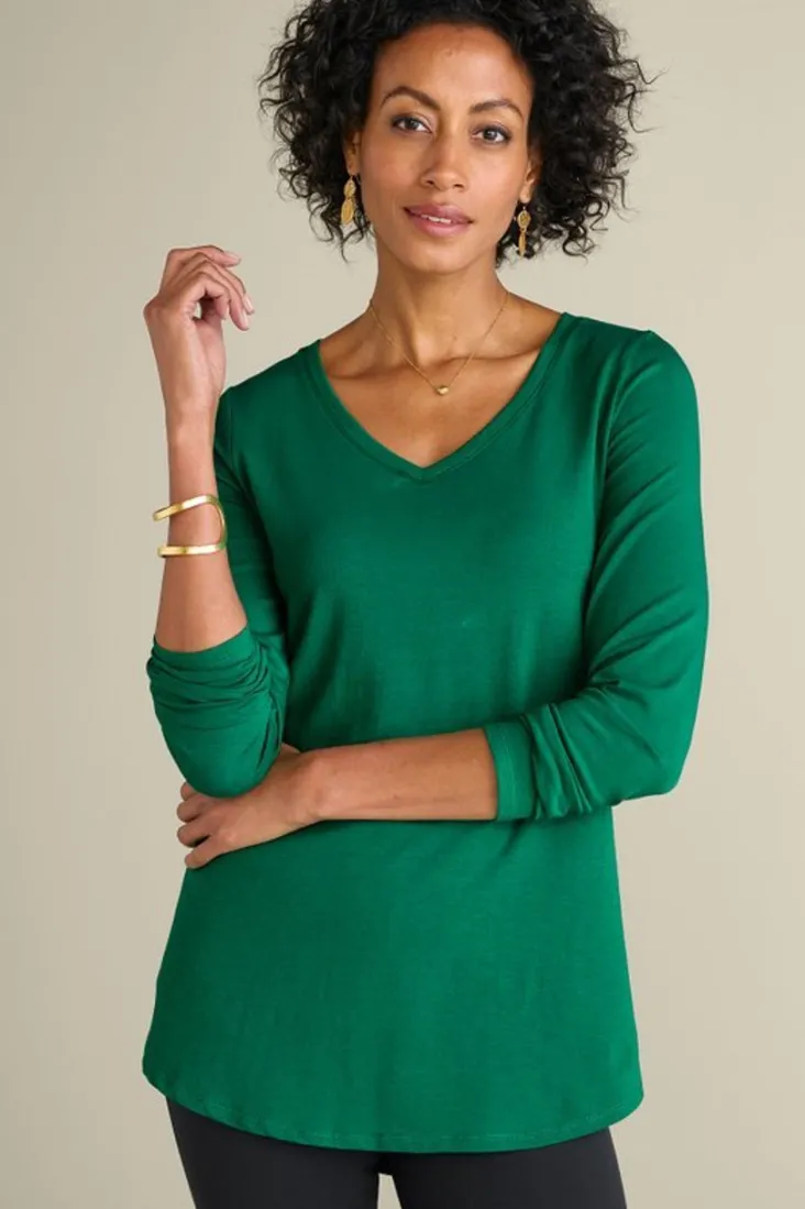 Soft Surroundings Tops-Soft Essential Supima Isabel Long Sleeve Tunic