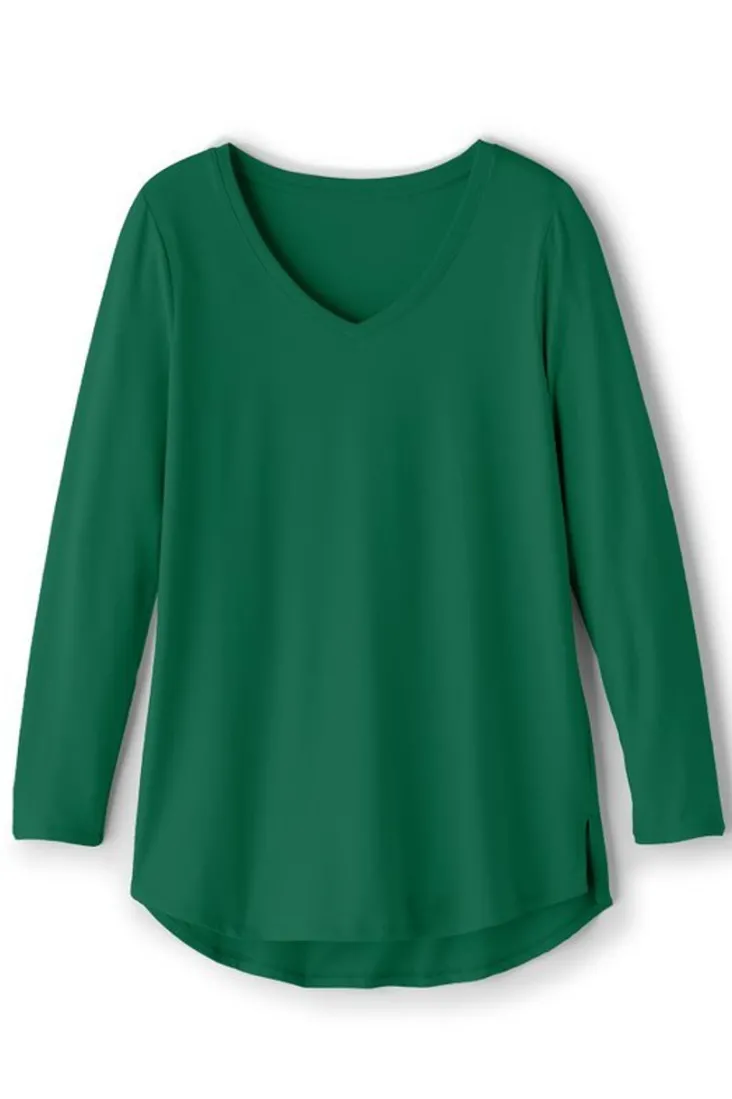 Soft Surroundings Tops-Soft Essential Supima Isabel Long Sleeve Tunic