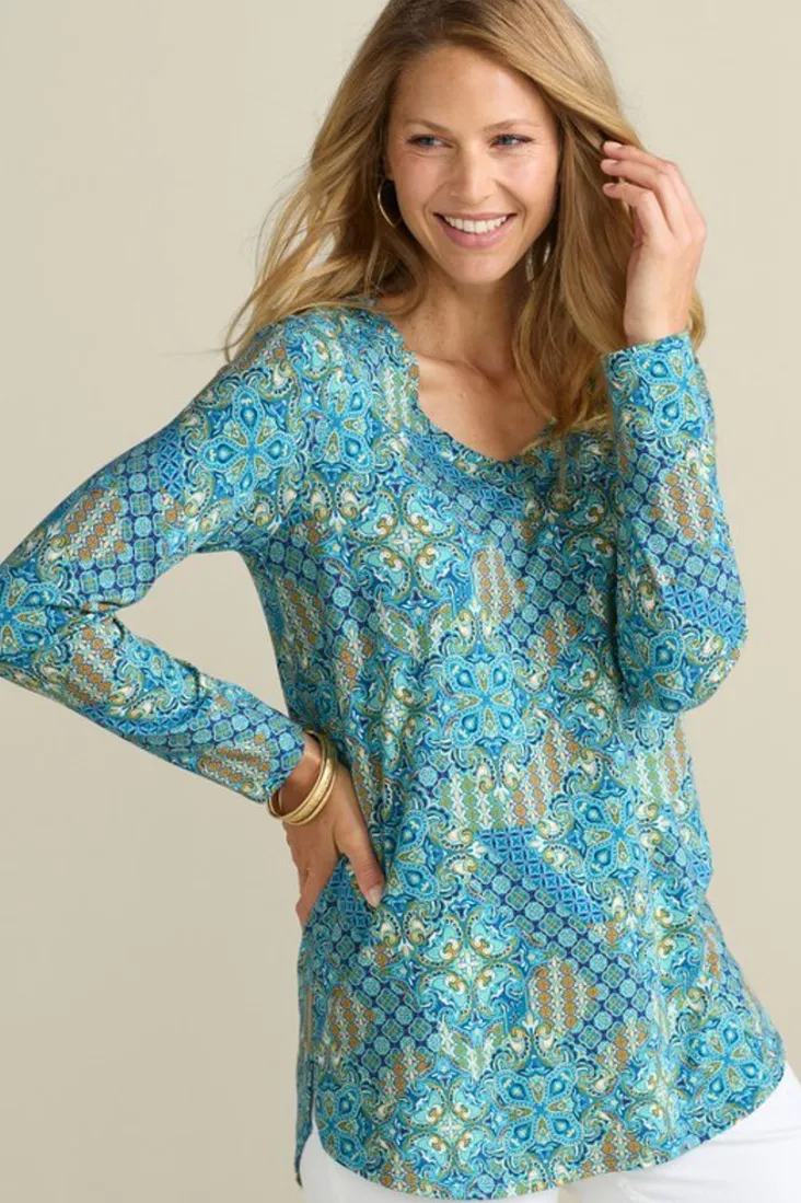 Soft Surroundings Tops-Soft Essential Supima Isabel Long Sleeve Tunic