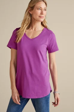 Soft Surroundings Tops|Tunics & Leggings-Soft Essential Supima Isabel Short Sleeve Tunic