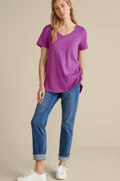 Soft Surroundings Tops|Tunics & Leggings-Soft Essential Supima Isabel Short Sleeve Tunic
