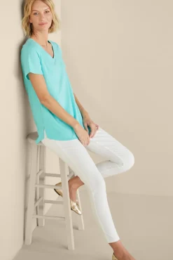 Soft Surroundings Tops|Tunics & Leggings-Soft Essential Supima Isabel Short Sleeve Tunic