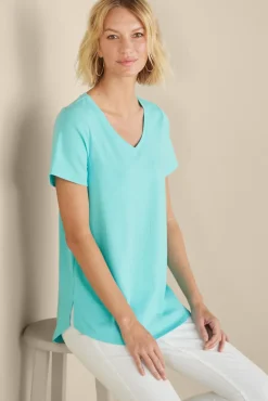 Soft Surroundings Tops|Tunics & Leggings-Soft Essential Supima Isabel Short Sleeve Tunic
