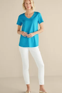 Soft Surroundings Tops|Tunics & Leggings-Soft Essential Supima Isabel Short Sleeve Tunic