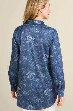 Soft Surroundings Tops-Stretch Faux Suede Boyfriend Tunic Shirt