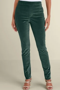 Soft Surroundings Pants-Sutton Velveteen Pull-On Slim Leg Pants