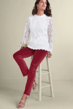 Soft Surroundings Pants-Sutton Velveteen Pull-On Slim Leg Pants