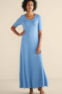 Soft Surroundings Dresses-Textured Short Sleeve Santiago Dress