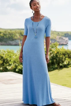 Soft Surroundings Dresses-Textured Short Sleeve Santiago Dress