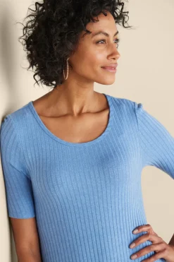 Soft Surroundings Dresses-Textured Short Sleeve Santiago Dress